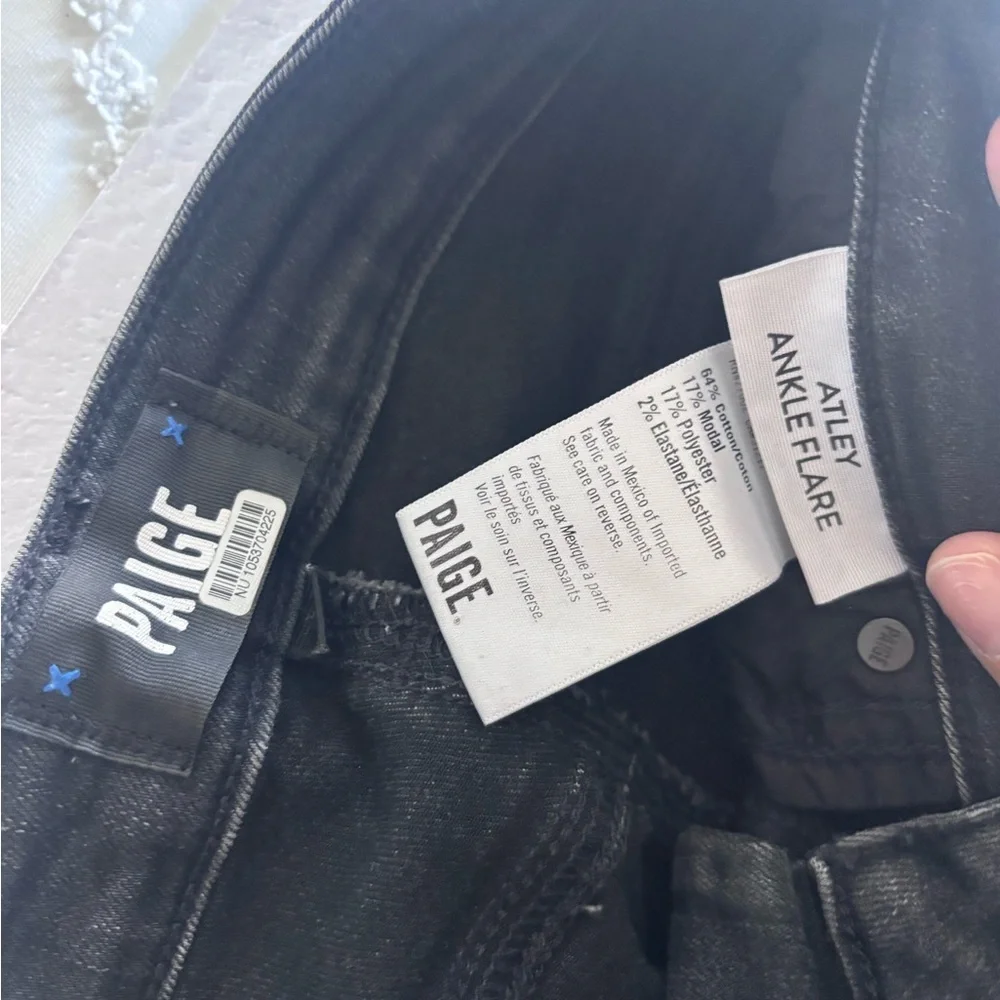 Paige Atley Ankle Flare Jeans in Black